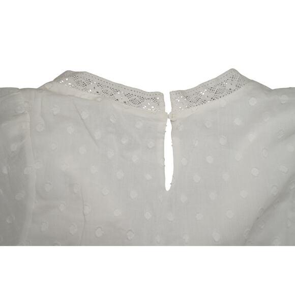 Aqua Girls Swiss Dot Lace Tiered White Dress Small NWT Bloomingdales Exclusive - Picture 5 of 8